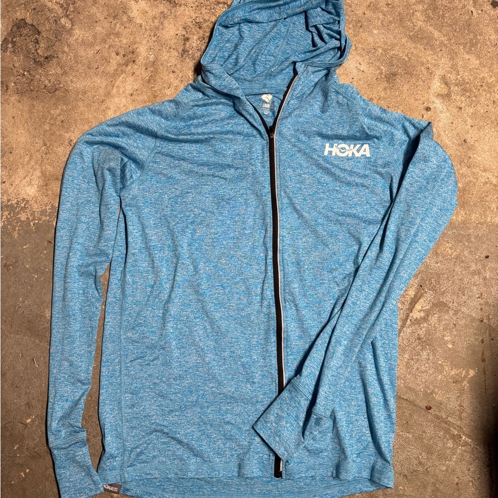Hoka Light Blue Hooded Midlayer